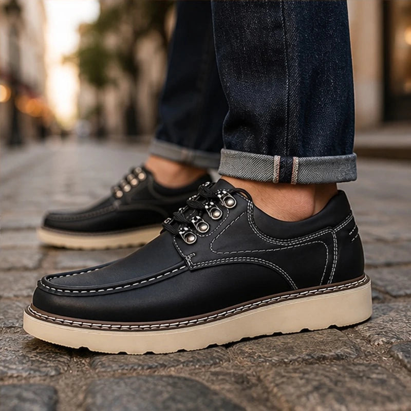 Garrick Genuine Leather Shoes - Black - Shoes - Hendlys - Image 1
