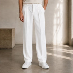 Garrick Tailored Pants - White - Men's Clothing > Pants > Tailored Wide-Leg Pants - Hendlys - Image 1