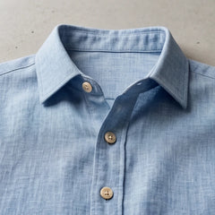 Porto Henley Shirt - Blue - men's shirt - Hendlys - Image 1