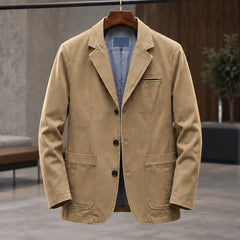 Godwin Men's Tailored Notch-Lapel Blazer - Khaki - Men's Clothing > Suits & Blazers > Blazers - Hendlys - Image 1