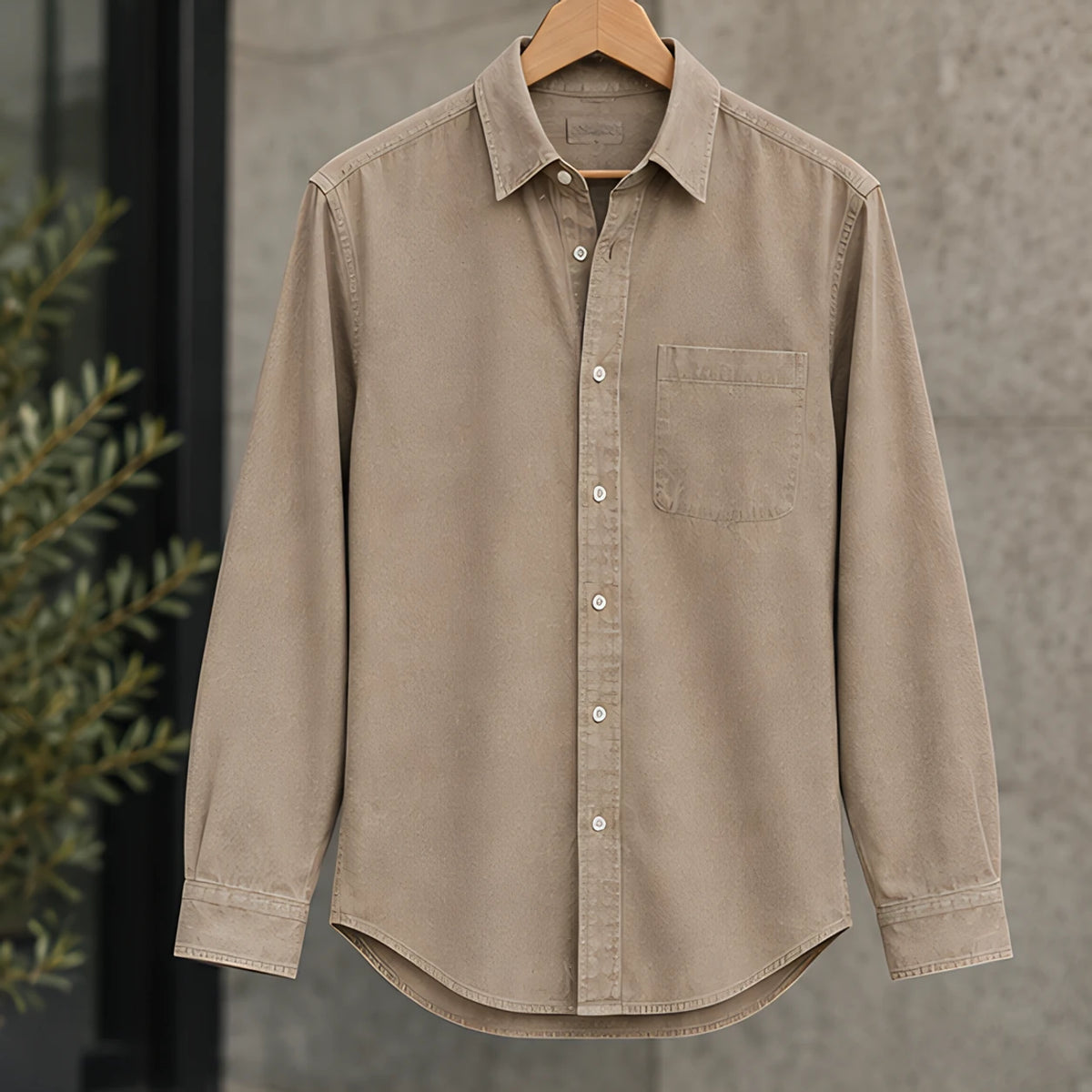 Greystone Men's Long Sleeve Cotton Chambray Shirt - Brown - Catalog Group: Clothing - Hendlys - Image 2
