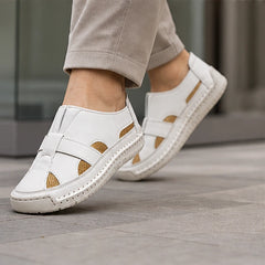 Brexton Vented Leather Loafer - White - leather loafers - Hendlys - Image 4