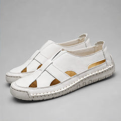 Brexton Vented Leather Loafer - White - loafers - Hendlys - Image 2