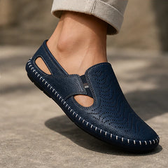 Lido Coastal Leather Sandal - Navy - men's sandals - Hendlys - Image 2