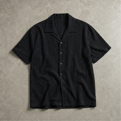 Havana Cuban Collar Shirt - Black - mens shirt - Hendlys - Image 2