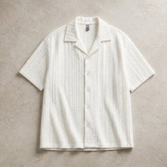Havana Cuban Collar Shirt - White - mens shirt - Hendlys - Image 2