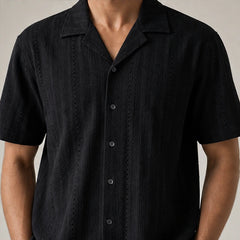 Havana Cuban Collar Shirt - Black - camp collar - Hendlys - Image 4