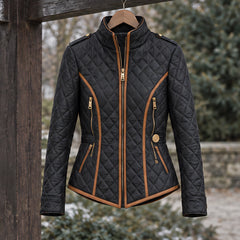 Heloise Women's Contrast-Trim Quilted Jacket - Black - female - Hendlys - Image 3