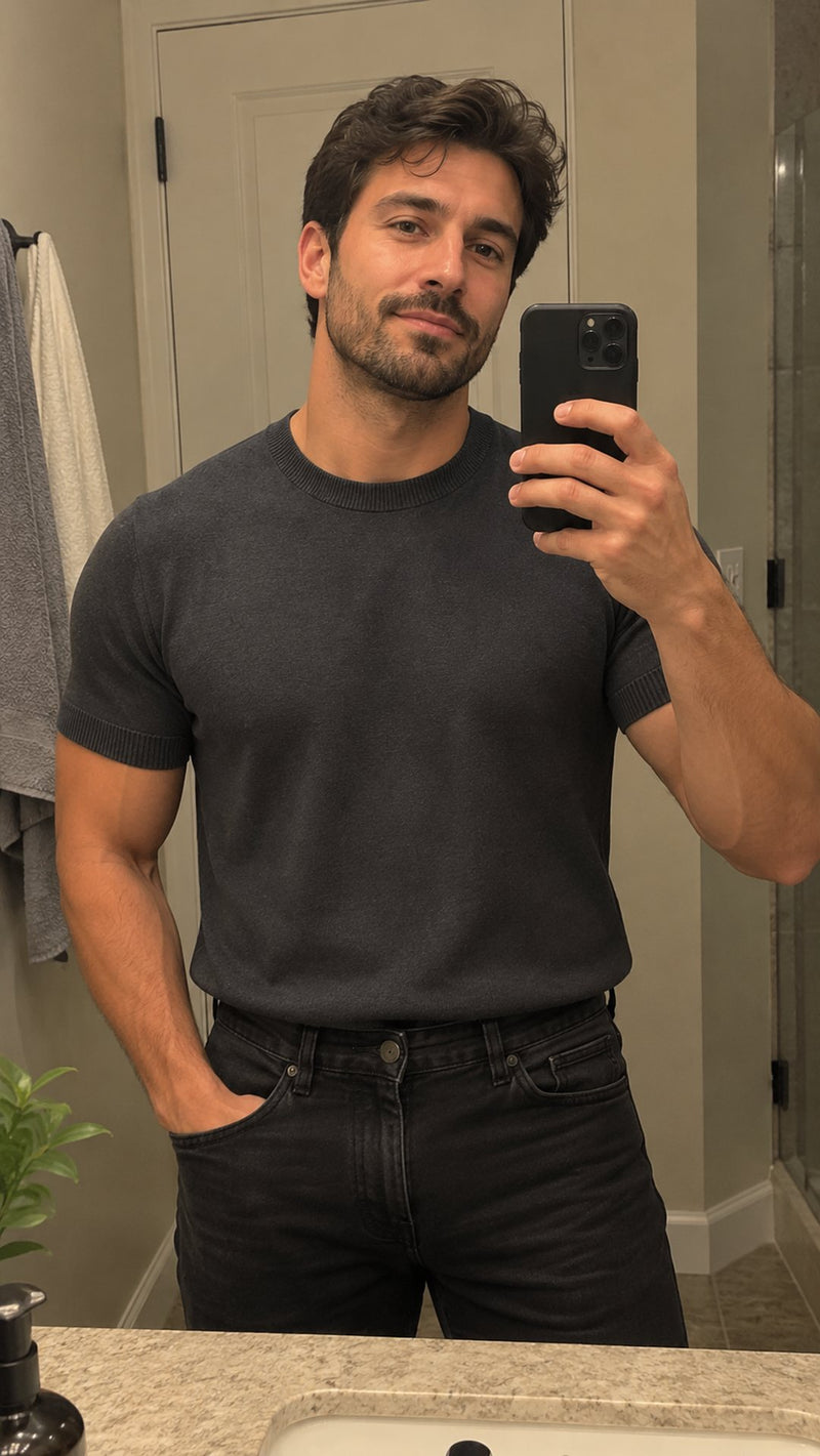 Customer photo of Rowan Merino Cashmere T-Shirt (Gray)