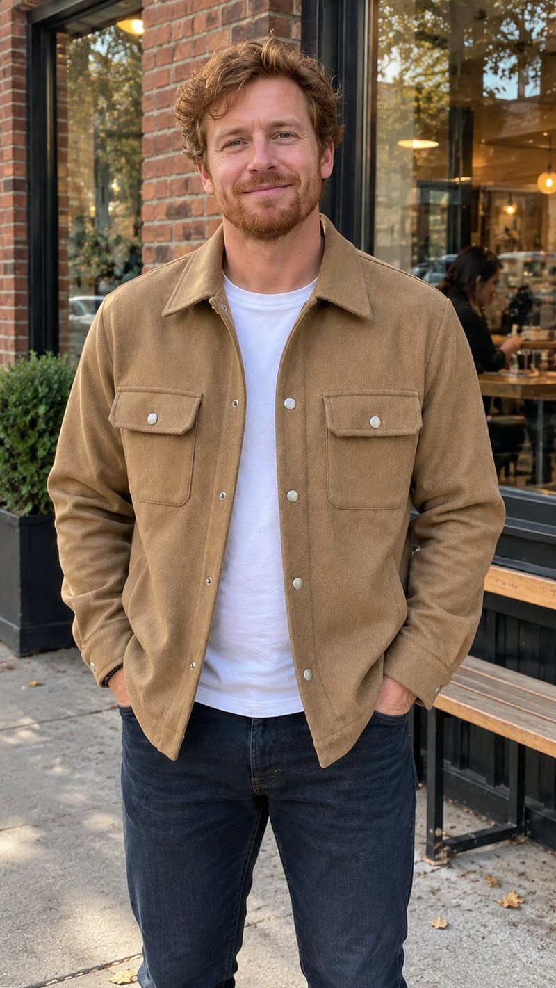 Customer photo of Rothwell Relaxed Shirt Jacket (Warm Khaki)
