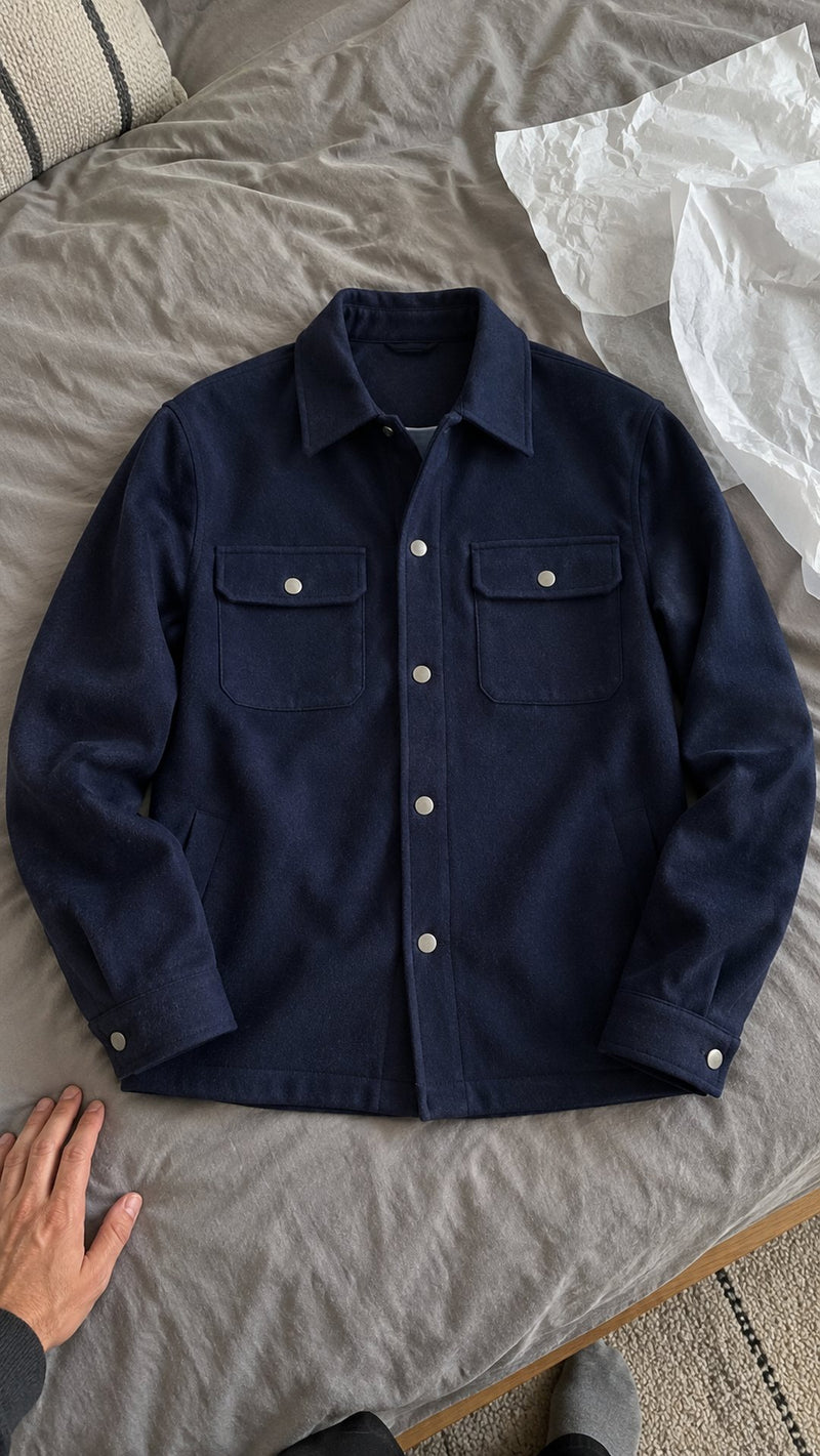 Customer photo of Rothwell Relaxed Shirt Jacket (Deep Navy)