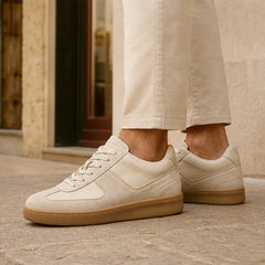 Hendrick Leather Sneakers - Beige - Sneakers - Hendlys - Image 1