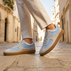 Hendrick Leather Sneakers - Gray Blue - men's sneakers - Hendlys - Image 2