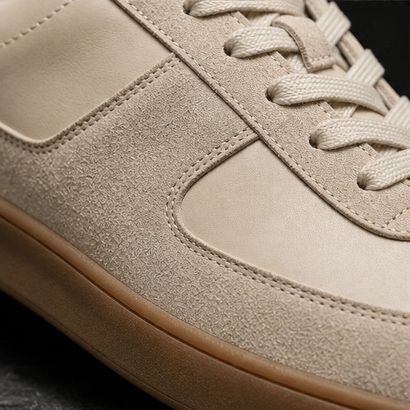 Hendrick Leather Sneakers - Beige - suede sneakers - Hendlys - Image 4