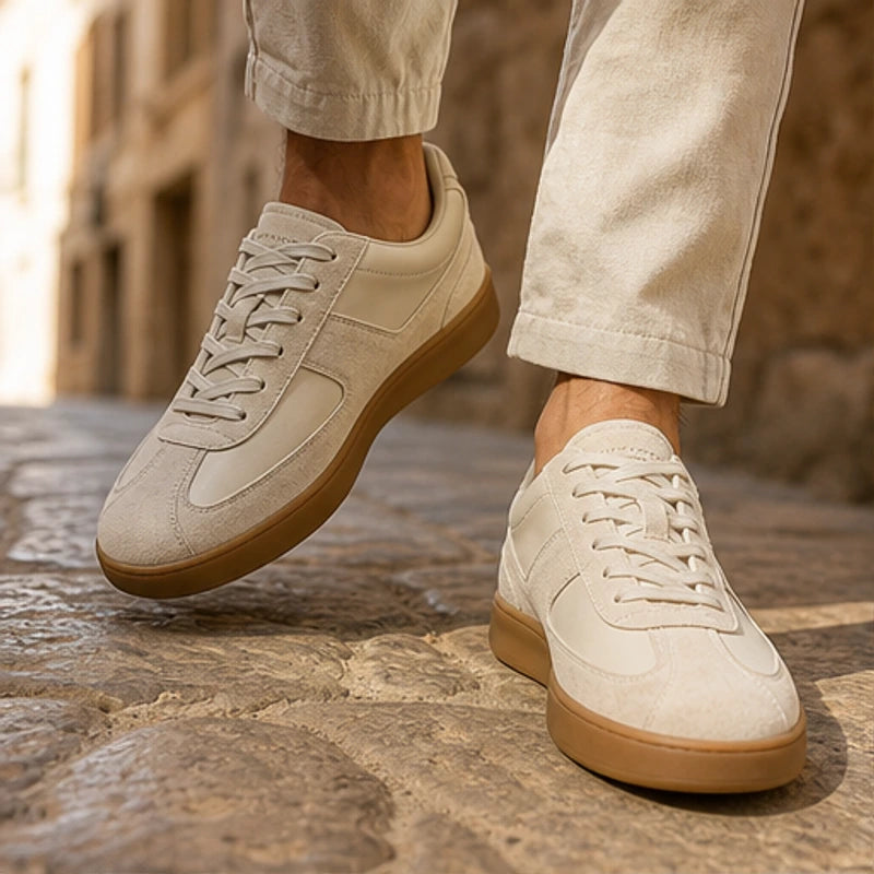 Hendrick Leather Sneakers - Beige - men's sneakers - Hendlys - Image 2
