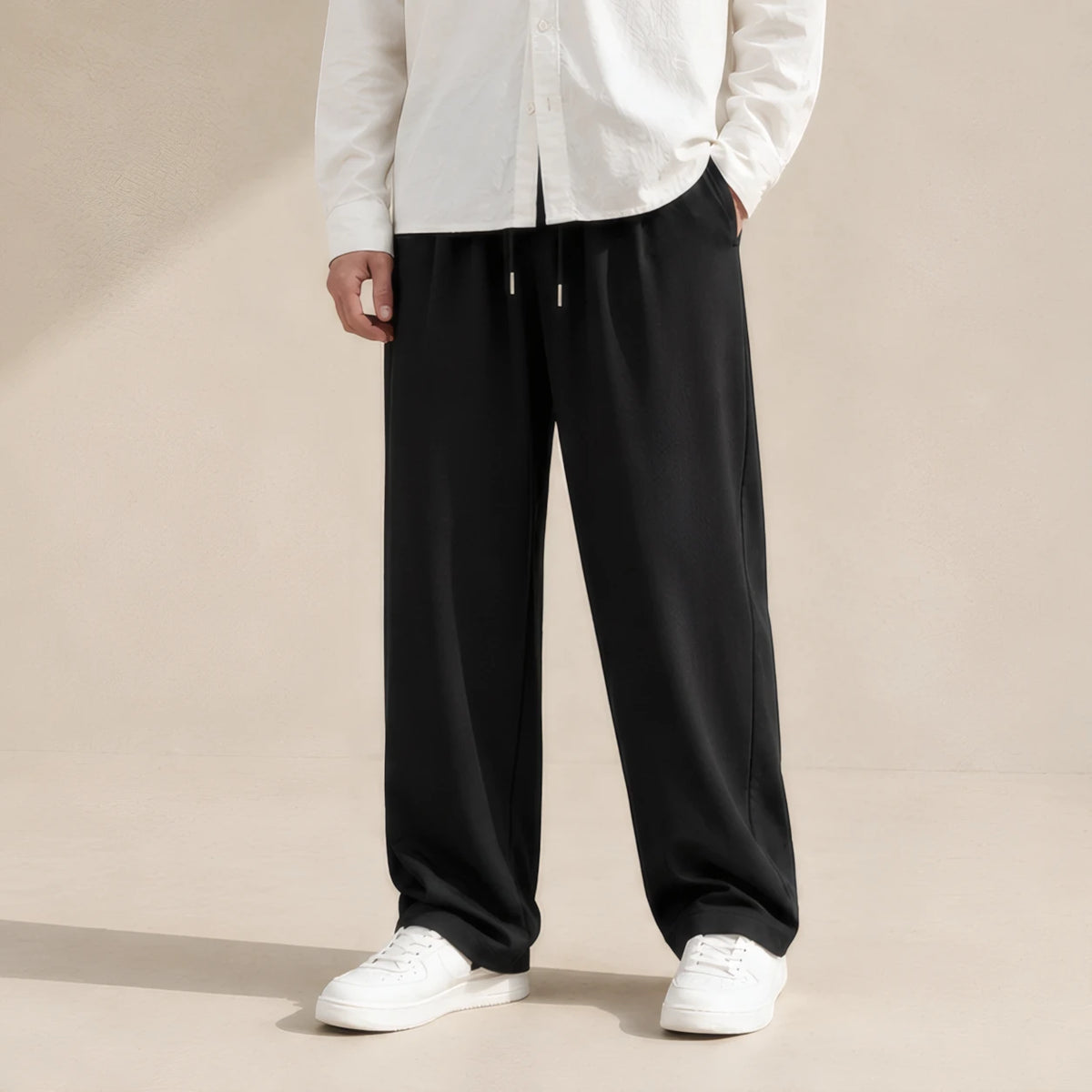 Henrik Relaxed Pants - Black - Men's Clothing > Pants > Wide-Leg Pants - Hendlys - Image 1