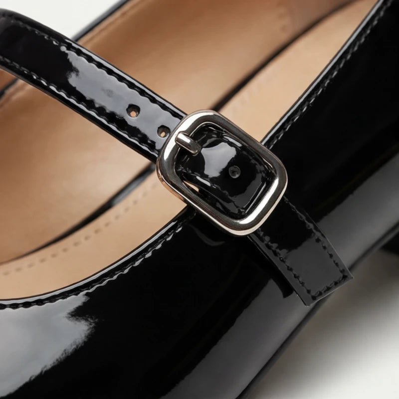 Helena Genuine Leather Heels - Black - mary jane - Hendlys - Image 4
