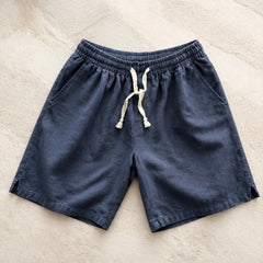 Herington Linen Short - Blue - Shorts - Hendlys - Image 1