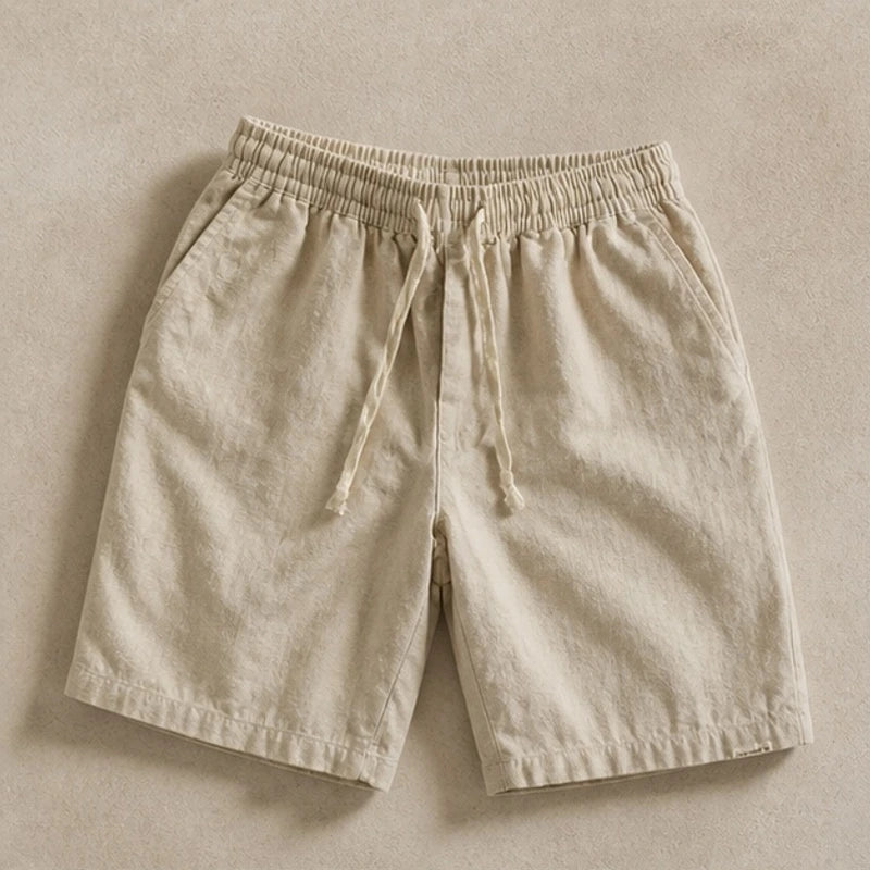 Herington Linen Short - Khaki - Shorts - Hendlys - Image 1