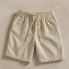 Herington Linen Short - Khaki - Shorts - Hendlys - Image 1