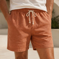 Herington Linen Short - Mute Brown - mens shorts - Hendlys - Image 2