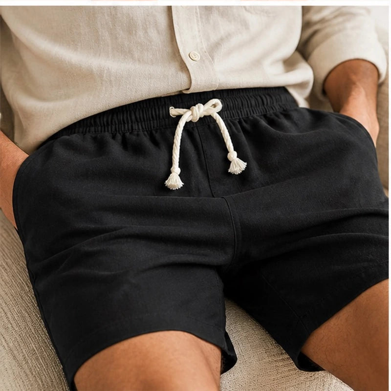 Herington Linen Short - Black - linen shorts - Hendlys - Image 3