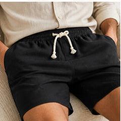 Herington Linen Short - Black - linen shorts - Hendlys - Image 3