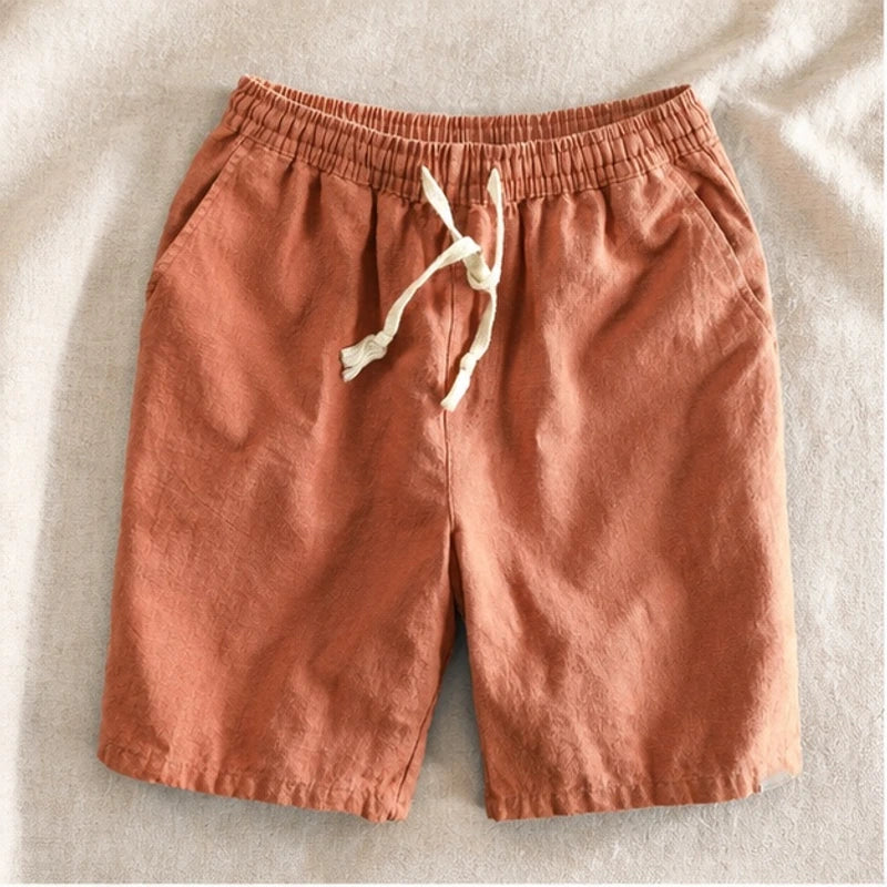 Herington Linen Short - Mute Brown - Shorts - Hendlys - Image 1
