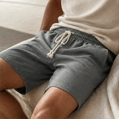 Herington Linen Short - Slate - linen shorts - Hendlys - Image 3