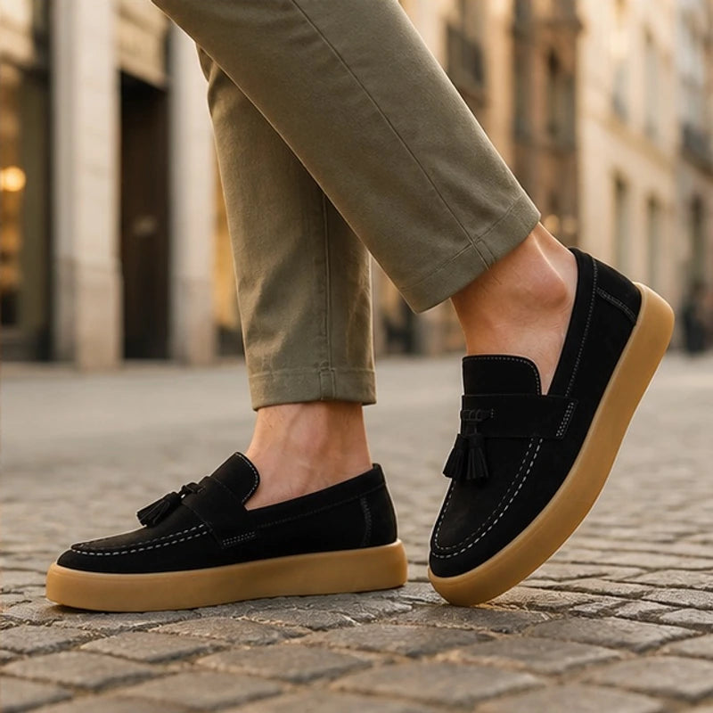 Huxley Suede Loafers - Black - Shoes - Hendlys - Image 1