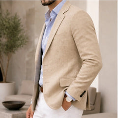 Huxley Tailored Knit Blazer - Beige - Men's Clothing > Blazers > Knit Blazers - Hendlys - Image 1