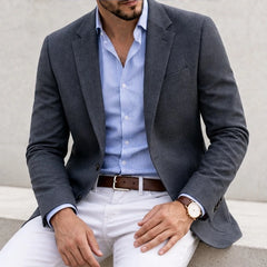 Huxley Tailored Knit Blazer - Gray - Men's Clothing > Blazers > Knit Blazers - Hendlys - Image 1