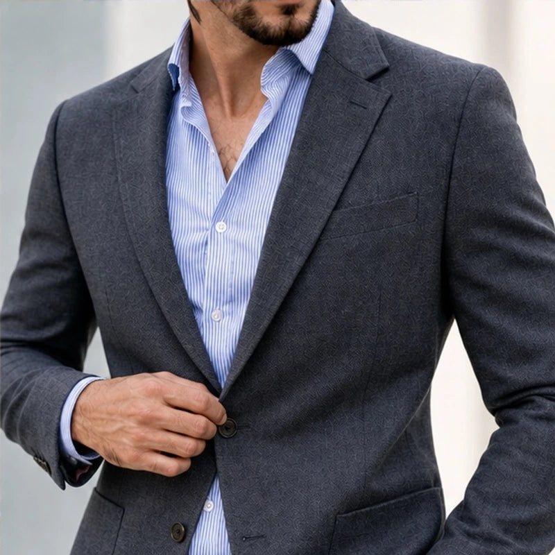 Huxley Tailored Knit Blazer - Gray - Department: Men - Hendlys - Image 3