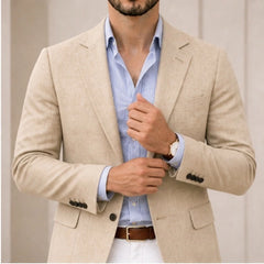 Huxley Tailored Knit Blazer - Beige - Catalog Group: Clothing - Hendlys - Image 2