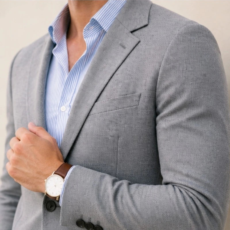 Huxley Tailored Knit Blazer - Silver - Department: Men - Hendlys - Image 3