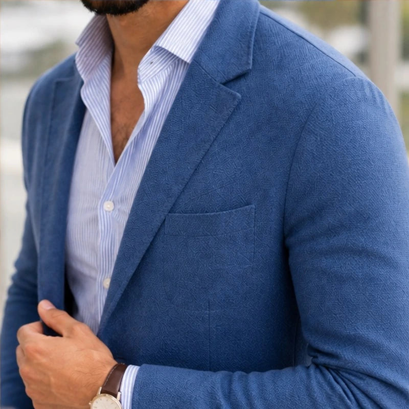 Huxley Tailored Knit Blazer - Blue - Department: Men - Hendlys - Image 3
