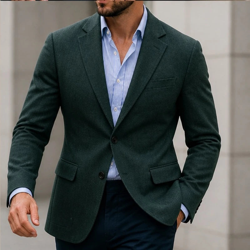 Huxley Tailored Knit Blazer - Green - Men's Clothing > Blazers > Knit Blazers - Hendlys - Image 1