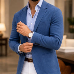 Huxley Tailored Knit Blazer - Blue - Men's Clothing > Blazers > Knit Blazers - Hendlys - Image 1