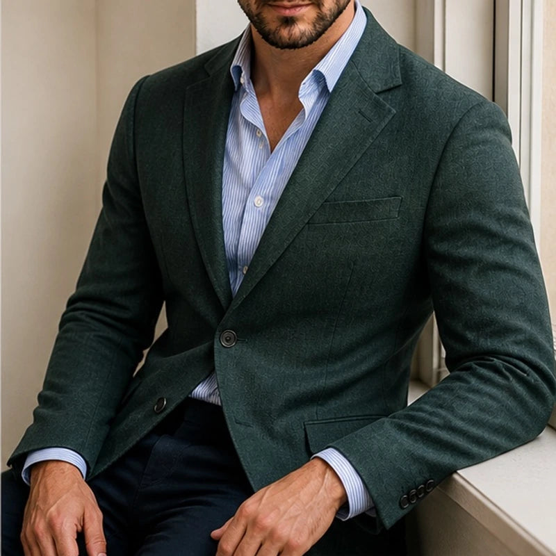 Huxley Tailored Knit Blazer - Green - Department: Men - Hendlys - Image 3