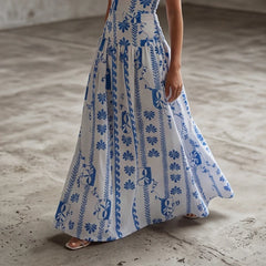 Grazania Strapless Dress - Blue Floral - strapless dress - Hendlys - Image 3