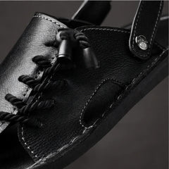 Trailhaven Full-Grain Leather Sandal - Black - leather sandals - Hendlys - Image 3
