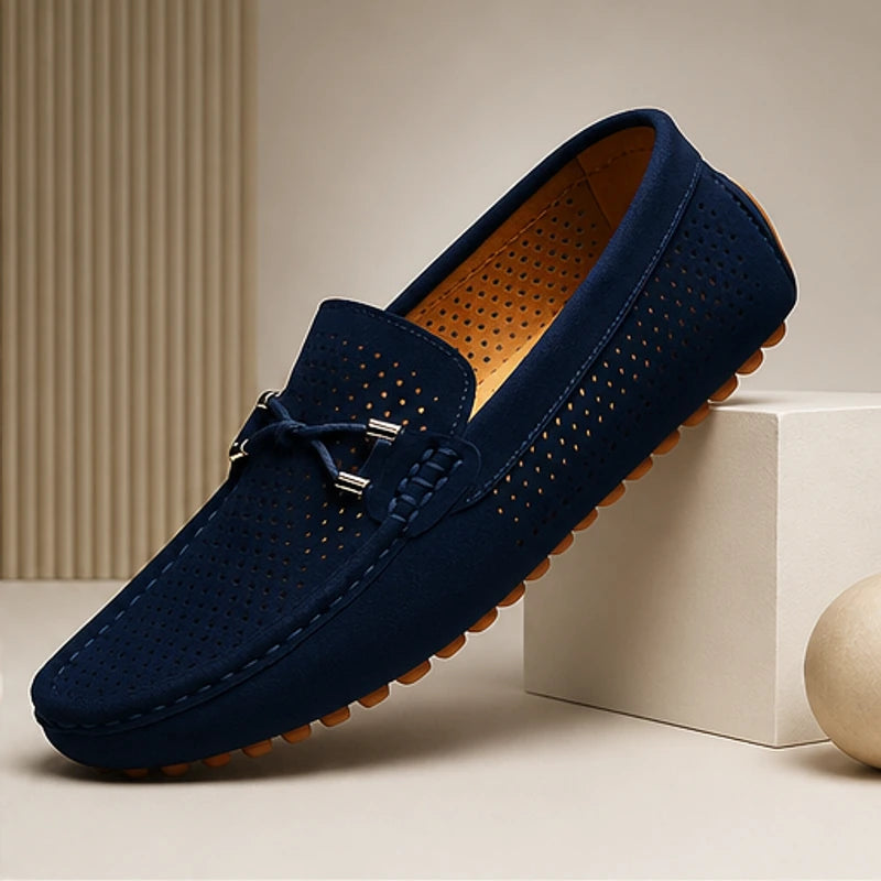 San Marco Woven Leather Loafer - Blue - Loafers - Hendlys - Image 1