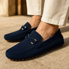 San Marco Woven Leather Loafer - Blue - perforated leather - Hendlys - Image 6
