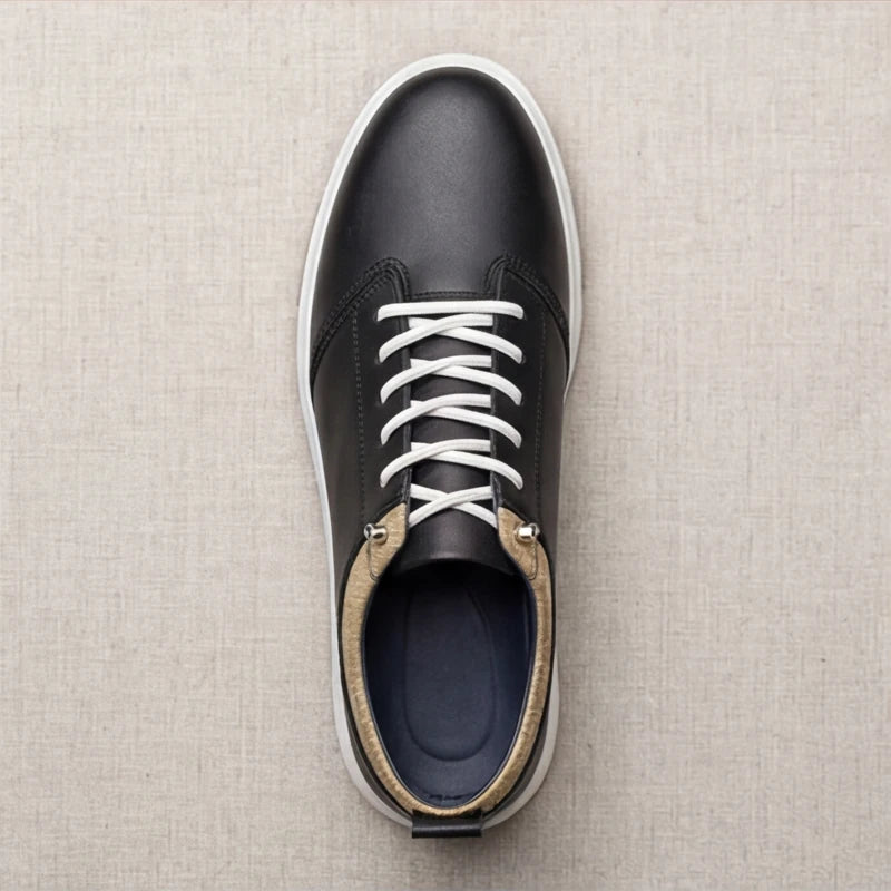Malmo Leather Sneakers - Black - leather sneakers - Hendlys - Image 3