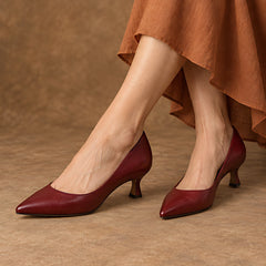 Isabeau Women's Orthopedic Pointed-Toe Pumps - Reddish Brown - female - Hendlys - Image 4