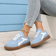 Isla Colorblock Low-Top Sneaker - Powder Blue - gum sole - Hendlys - Image 7