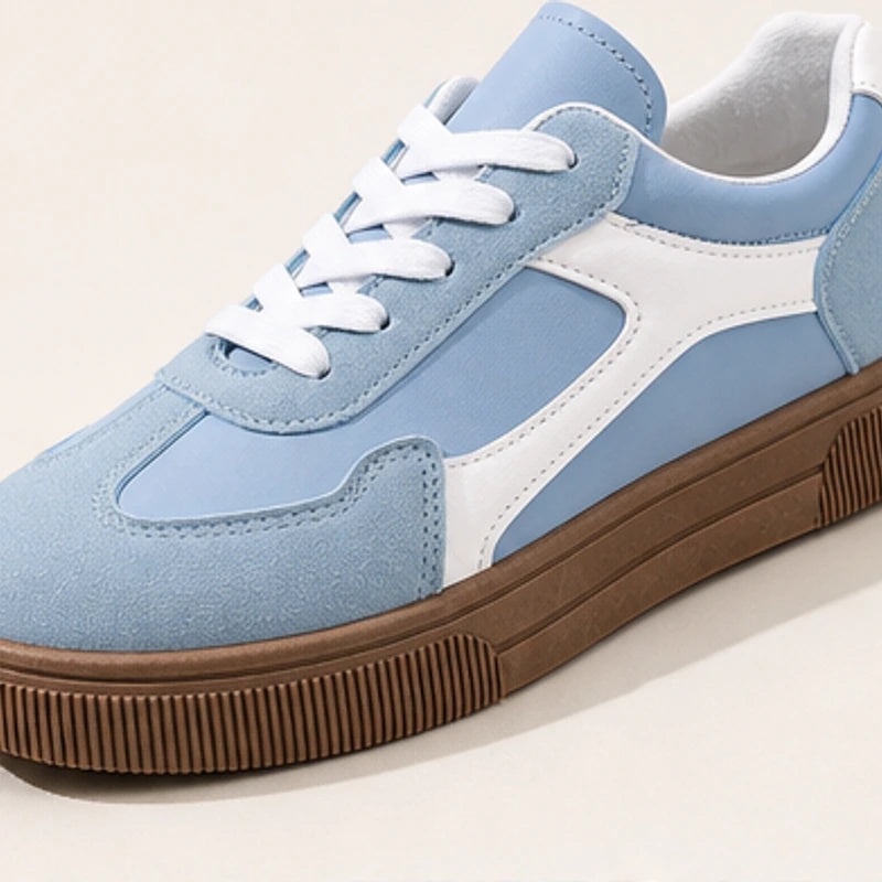 Isla Colorblock Low-Top Sneaker - Powder Blue - Sneakers - Hendlys - Image 1