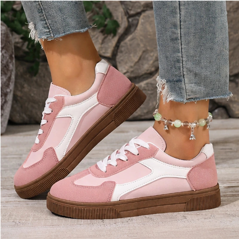 Isla Colorblock Low-Top Sneaker - Pastel Pink - retro sneakers - Hendlys - Image 4