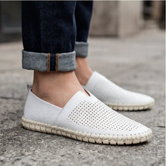 Sartoria Italia Loafers - White - perforated loafers - Hendlys - Image 4