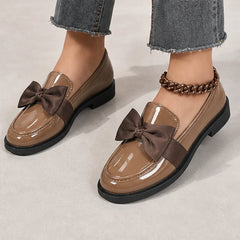 Jolie Patent Bow Loafer - Brown - bow loafer - Hendlys - Image 4